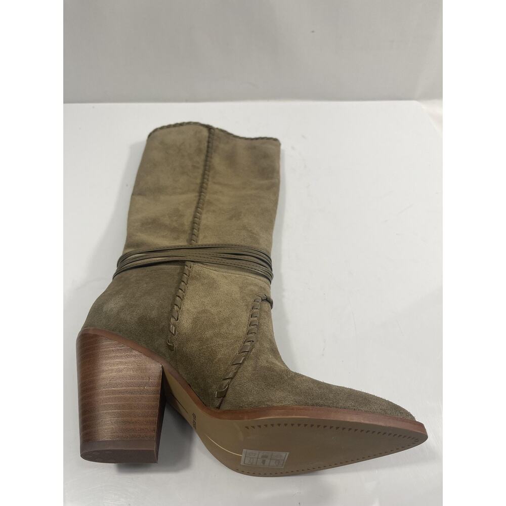 Dolce Vita Jody Boots Womens Size 5.5 Olive Suede Western Mid Calf Block Heel - Picture 2 of 15